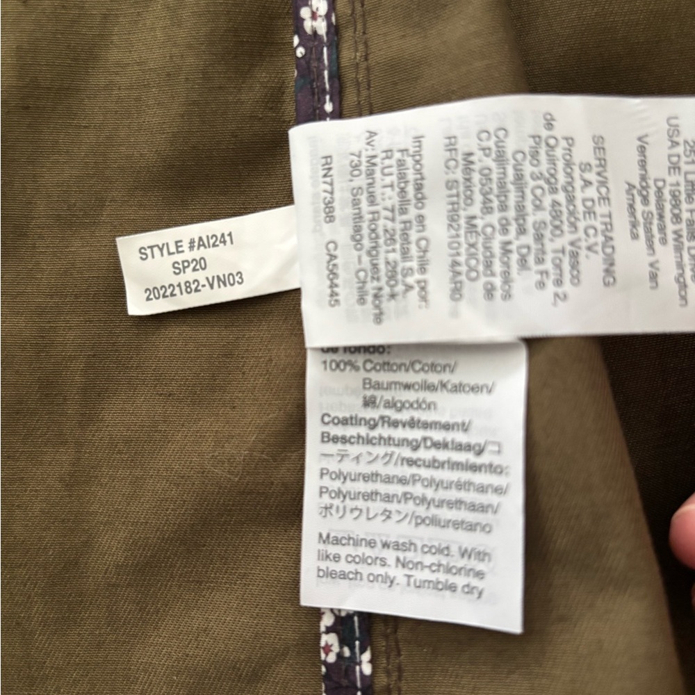 J Crew Barn Jacket with Liberty Floral Print Olive Green Small Like New - Picture 5 of 14